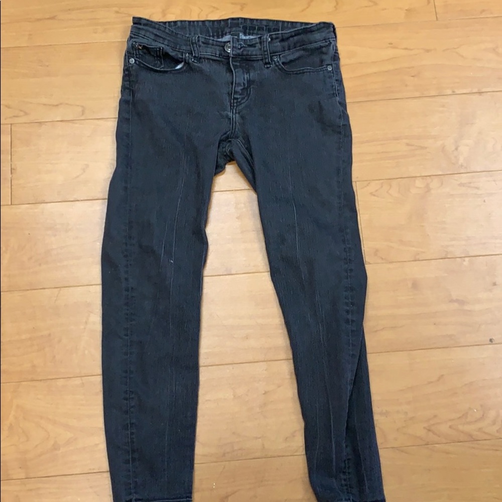 Black mid rise skinny jeans